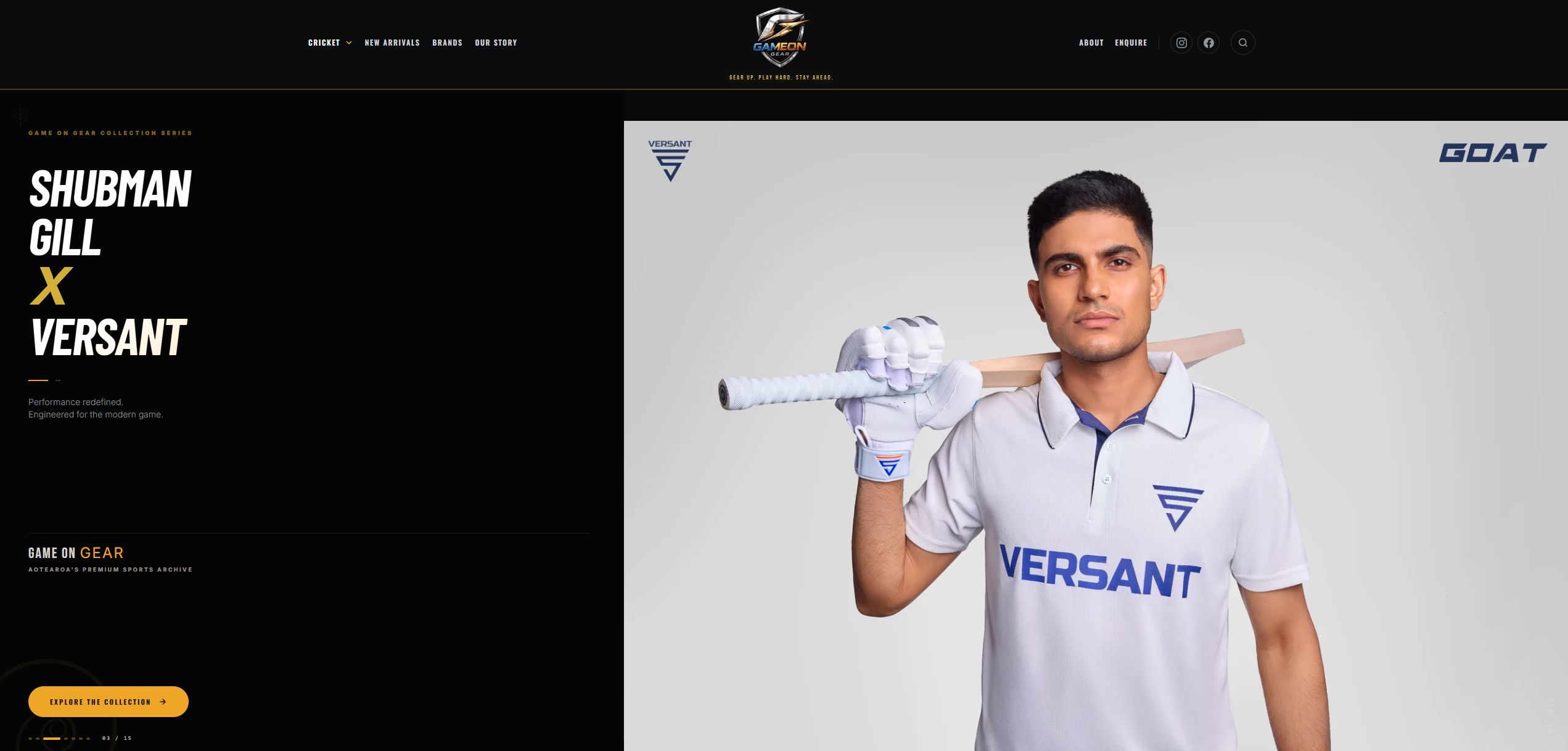Game On Gear live sports equipment website